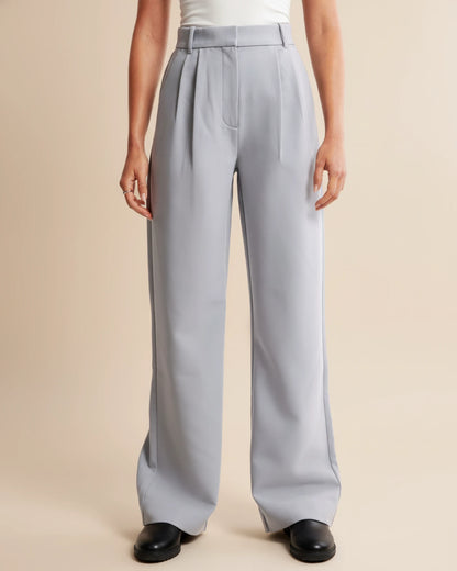 Zara | High Waist Pleated Leg Trousers with Tailored Fit