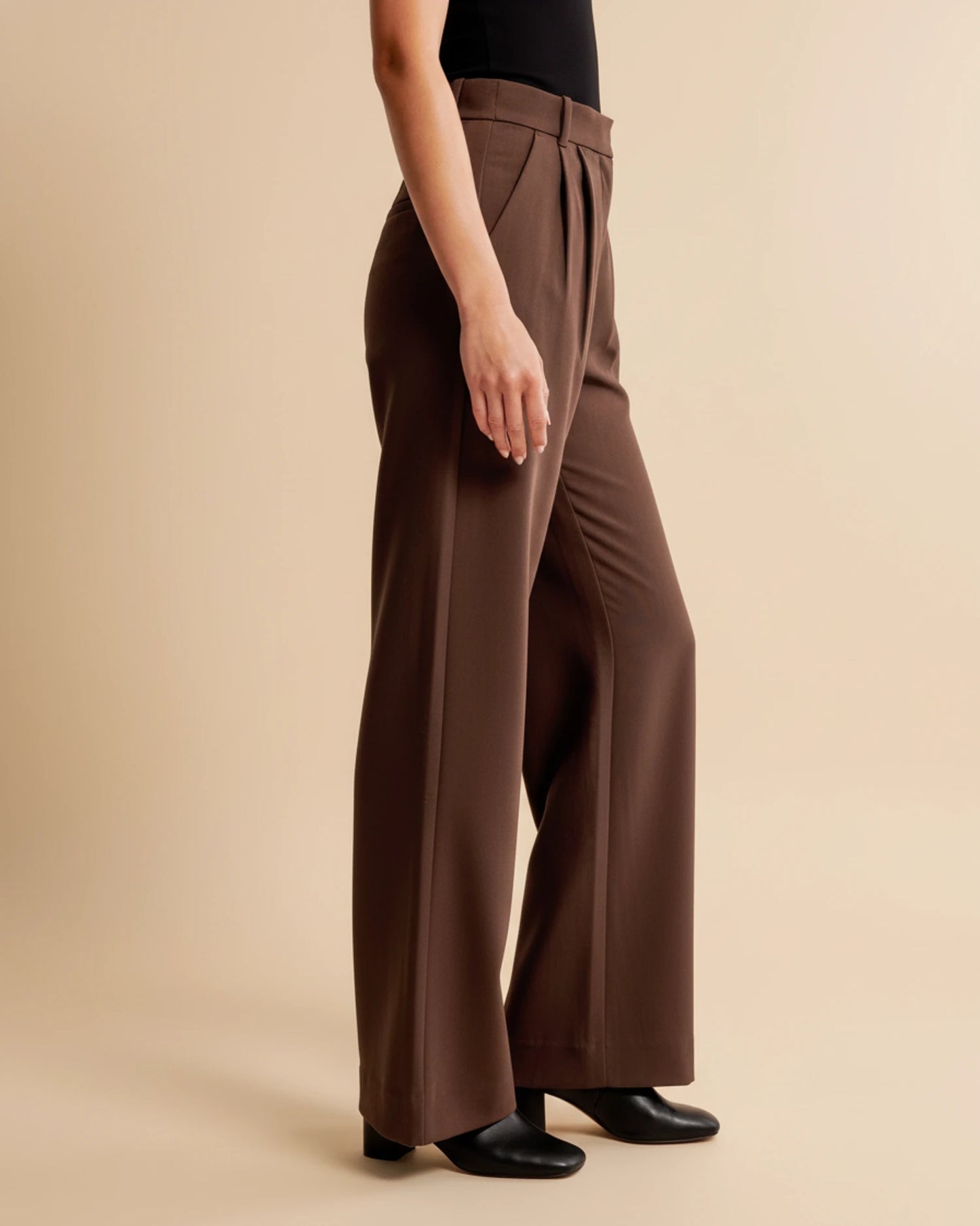 Zara | High Waist Pleated Leg Trousers with Tailored Fit