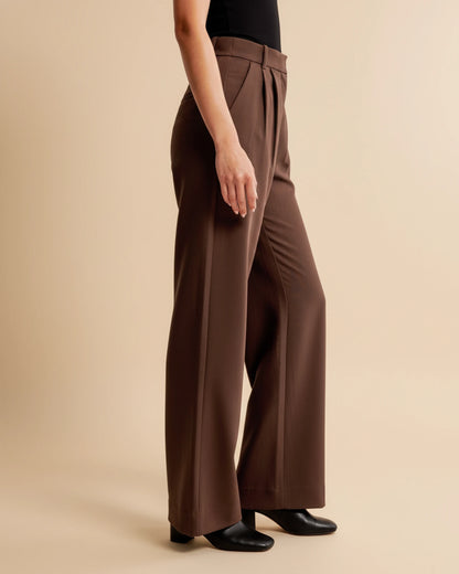 Zara | High Waist Pleated Leg Trousers with Tailored Fit