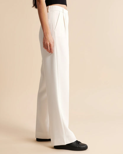 Zara | High Waist Pleated Leg Trousers with Tailored Fit