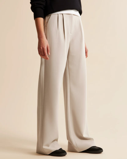 Zara | High Waist Pleated Leg Trousers with Tailored Fit