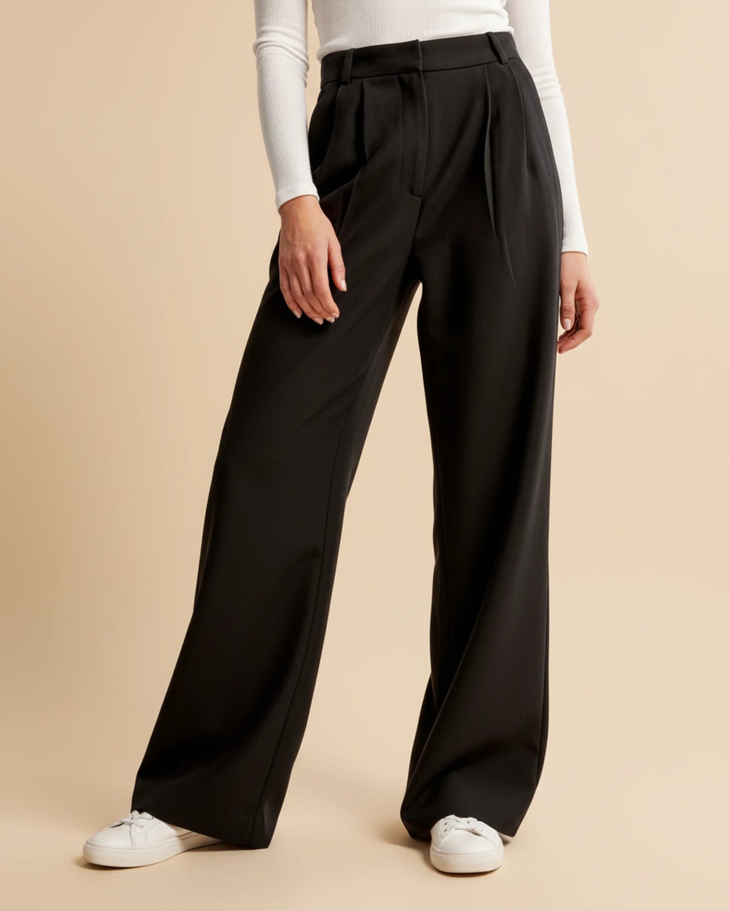 Zara | High Waist Pleated Leg Trousers with Tailored Fit