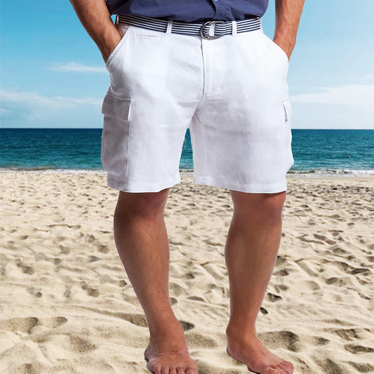Bernard | Stylish Linen Cargo Shorts - Image 1